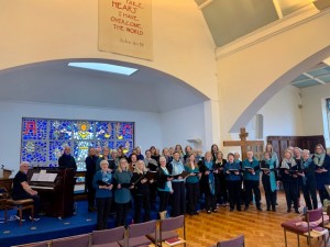 Kathie's combined choirs perform at Weymouth Music Festival in February